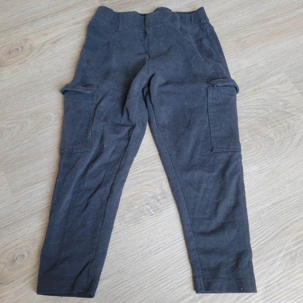Colette Lilly Girls Cargo Leggings Size 5 (4) Black Cotton Blend Utility Casual